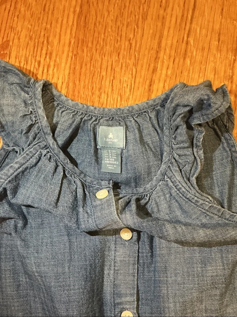GAP Girls Chambray Blue Sundress with Flutter Straps